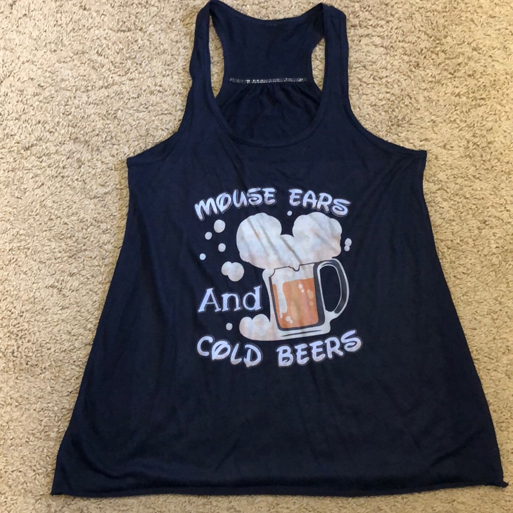 Disney fans! Mouse ears & cold beers tank top